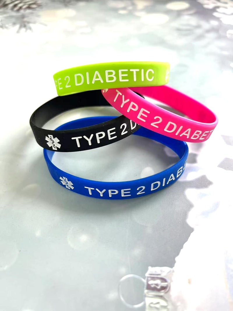 OutstandLong 5 Pack Sport Medical Alert ID Blood Thinner Silicone Bracelet Rubber Medical Awareness Wristbands 7.5" - Image 3
